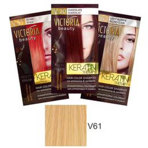 Sampon nuantator cu keratina camco victoria beauty keratin therapy, nuanta v61 blonde, 40ml