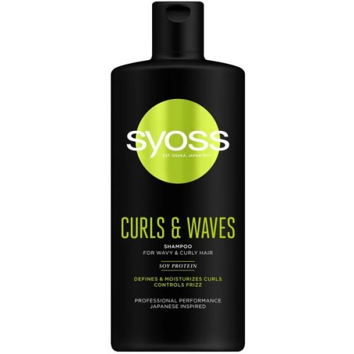 Sampon pentru par cret sau ondulat - syoss professional performance japanese inspired curls   waves shampoo for wavy   curly hair, 440 ml