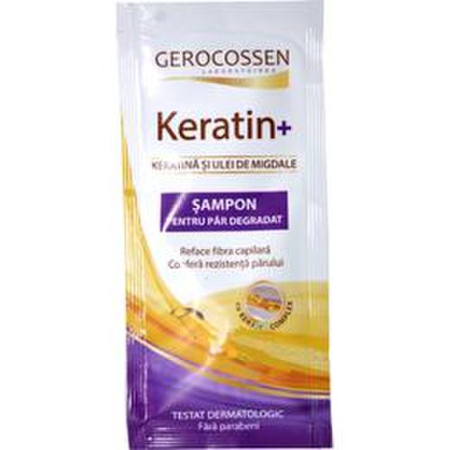 Sampon pentru par degradat keratin+ gerocossen, 15 ml