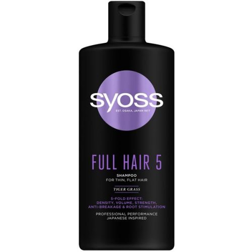 Sampon pentru par subtire fara volum - syoss professional performance japanese inspired full hair 5 shampoo for thin, flat hair, 440 ml