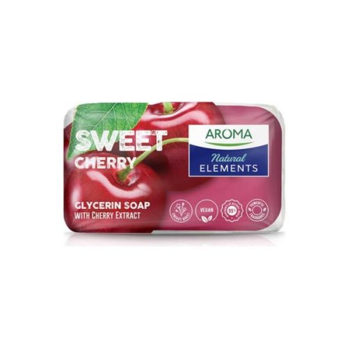 Sapun solid natural cu aroma de cirese si glicerina - aroma natural elements sweet cherry glycerin soap, 100 g