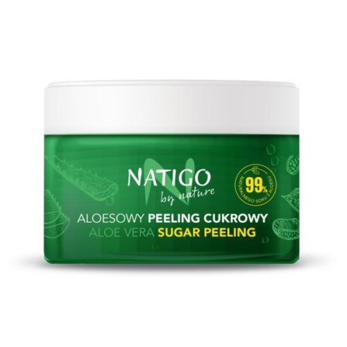 Scrub corporal natigo by nature cu zahar si aloe vera aloe line 99% natural ingredients, 200g