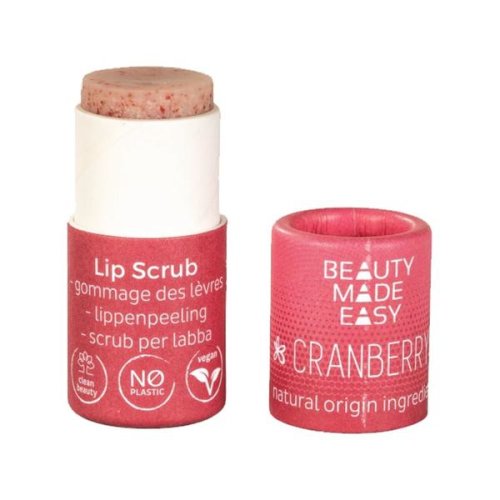 Scrub pentru buze cu merisoare beauty made easy - lip scrub cranberry, 6 g