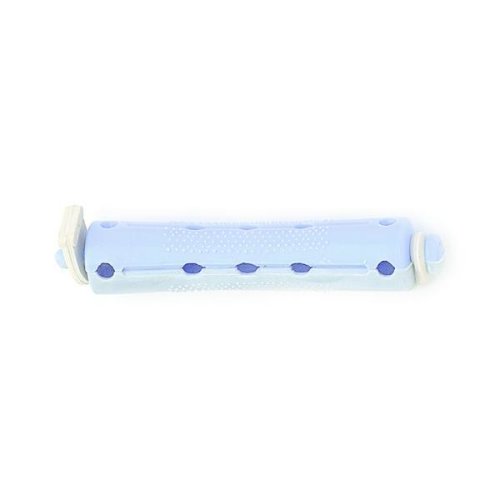 Set 12 bucati bigudiuri din plastic cu elastic pentru permanent gri albastru 60 mm x grosime 13 mm