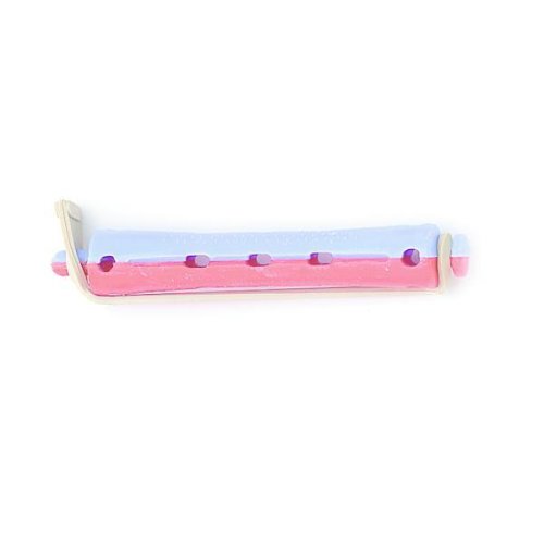 Set 12 bucati bigudiuri din plastic cu elastic pentru permanent rosu  albastru 60 mm x grosime 10 mm