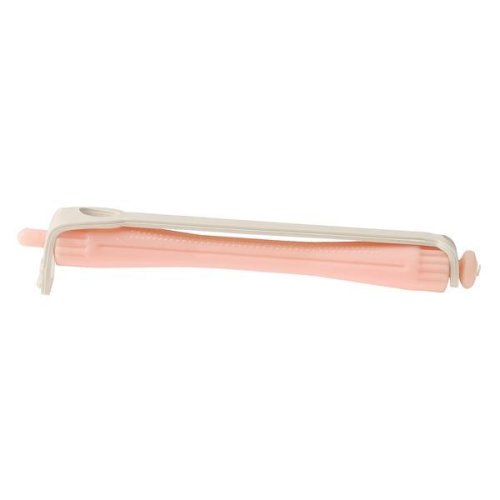 Set 12 bucati bigudiuri din plastic cu elastic pentru permanent roz 80 mm x grosime 10 mm