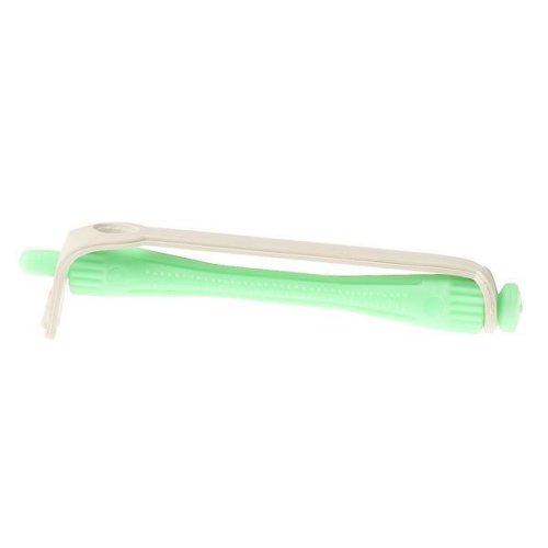 Set 12 bucati bigudiuri din plastic cu elastic pentru permanent verde 60 mm x grosime 8,5 mm