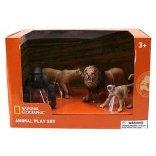 Set 4 figurine - gorila, maimuta, leu si leoaica