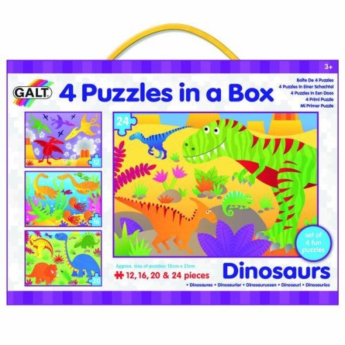 Set 4 puzzle-uri dinozauri - 24 piese