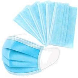 Set 5 masti medicala de unica folosinta albastra, 3 pliuri, 3 straturi cu elastic - blue medical face mask