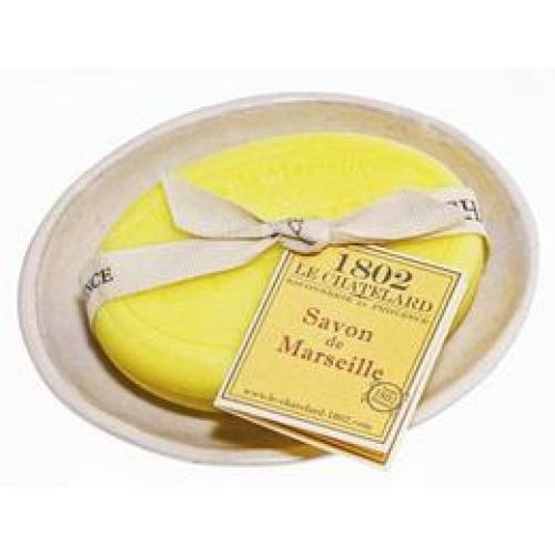 Set cadou savoniera sapun natural marsilia oval 100g verveine citron le chatelard 1802