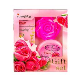 Set rose cu mini parfum, crema de fata si sapun - fine perfumery