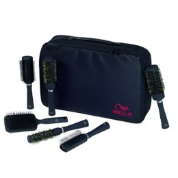 Set universal perii profesionale - wella professional brush set universal with black carry bag