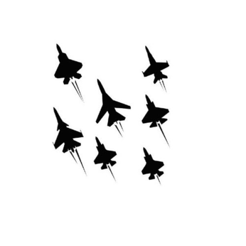 Sticker decorativ, avioane, negru, 100x77 cm
