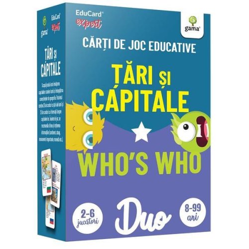 Tari si capitale. who's who. carti de joc educative, editura gama