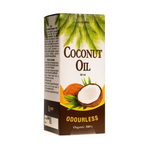 Ulei din nuca de cocos adya green pharma - coconut oil odourless, 50 ml