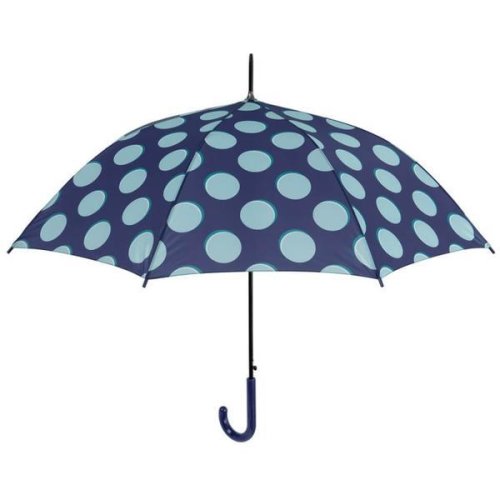 Umbrela ploaie automata baston albastra cu buline