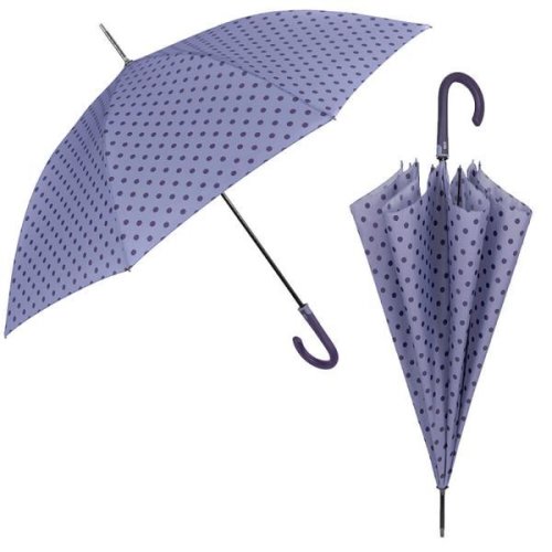 Umbrela ploaie automata baston model cu buline albastre