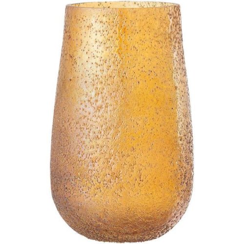 Vaza eleganta rink, din sticla, orange, 10×16 cm
