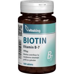 Vitamina b7 biotina 900 mcg vitaking, 100 comprimate