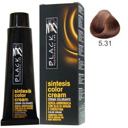 Vopsea crema fara amoniac - black professional line sintesis color cream ammonia free, nuanta 5.31 tobacco, 100ml