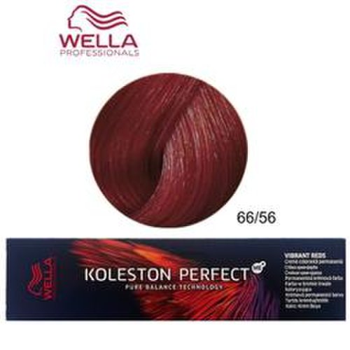Vopsea crema permanenta - wella professionals koleston perfect me+ vibrant reds, nuanta 66/56 blond inchis intens mahon violet