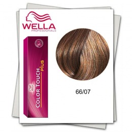 Vopsea fara amoniac - wella professionals color touch plus nuanta 66/07 blond inchis intens natural castaniu