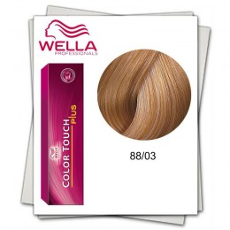 Vopsea fara amoniac - wella professionals color touch plus nuanta 88/03 blond deschis intens natural auriu 