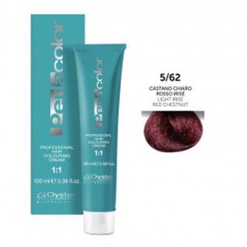 Vopsea permanenta - oyster cosmetics perlacolor professional hair coloring cream nuanta 5/62 castano chiaro rosso irise