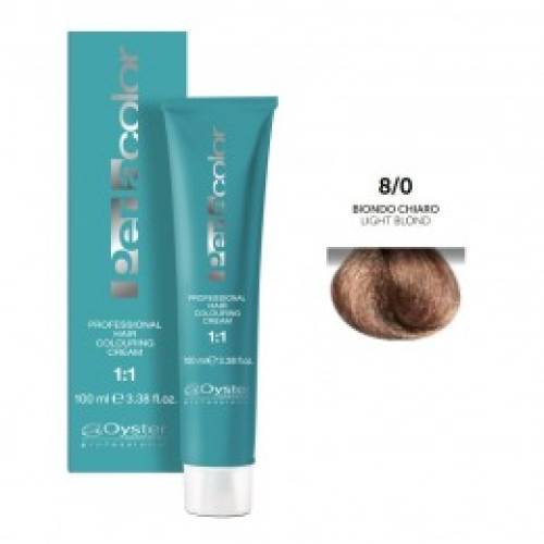 Vopsea permanenta - oyster cosmetics perlacolor professional hair coloring cream nuanta 8/0 biondo chiaro