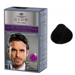 Vopsea permanenta pentru barbati - kallos glow for men long lasting cream hair colour nuanta 10 negru