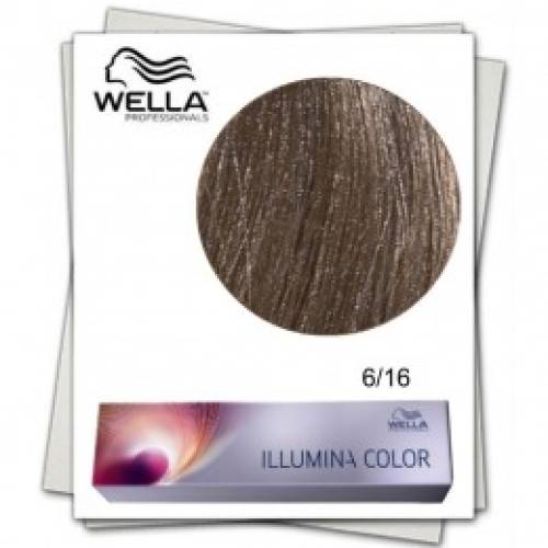 Vopsea permanenta - wella professionals illumina color nuanta 6/16 blond inchis cenusiu violet
