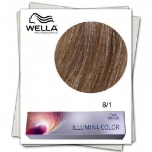 Vopsea permanenta - wella professionals illumina color nuanta 8/1 blond deschis cenusiu 