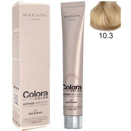 Vopsea profesionala cu extract de goji - maxxelle colora ultracolor antiage haircolor, nuanta 10.3 blonde platinum golden
