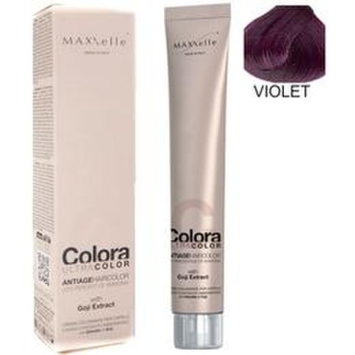 Vopsea profesionala cu extract de goji - maxxelle colora ultracolor antiage haircolor, nuanta violet