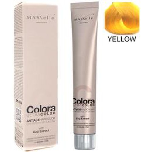 Vopsea profesionala cu extract de goji - maxxelle colora ultracolor antiage haircolor, nuanta yellow