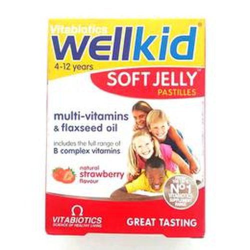 Wellkid soft jelly cu capsune vitabiotics ltd, 30 jeleuri