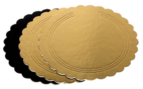 Discuri groase ondulate auriu/negru - discuri groase ondulate auriu/negru 2400 gr oe30cm - 10 buc/set