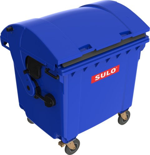 Eurocontainer din material plastic 1100 l albastru cu capac rotund sulo - transport inclus