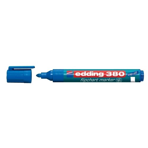 Marker edding 380 pentru flipchart varf rotund 1.5-3 mm albastru