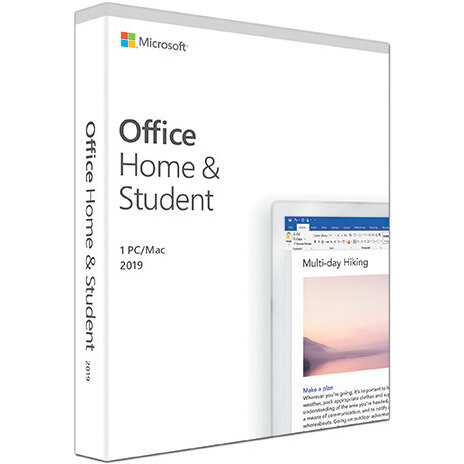 Aplicatie microsoft office home and student 2019, engleza, medialess retail
