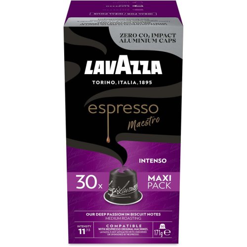 Cafea capsule lavazza espresso intenso, compatibile nespresso, aluminiu, 30x5,7g