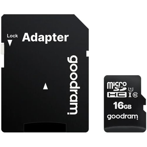 Card de memorie microsd goodram 16gb,uhs i,cls 10 + adaptor