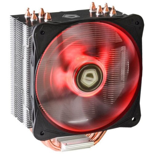 Id-cooling Cooler procesor se-214l iluminare rosie, 4 heatpipe-uri din cupru direct touch de 7mm