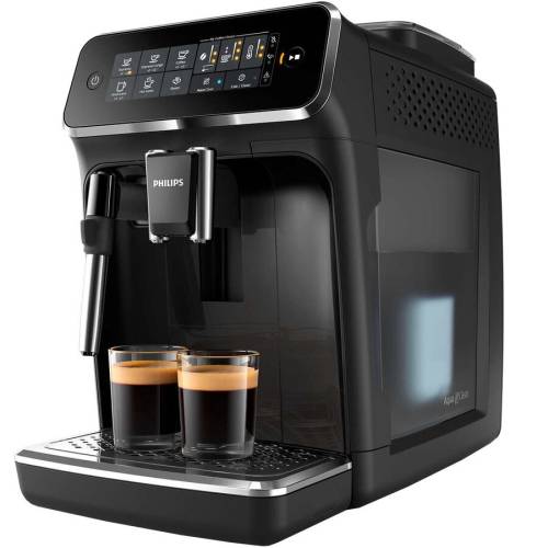 Espressor automat philips ep3221/40, sistem de spumare a laptelui, 4 bauturi, filtru aquaclean, rasnita ceramica, optiune cafea macinata, ecran tactil, negru