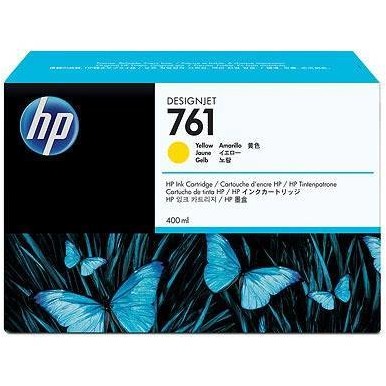 Hp cm992a ink cartridge 761 yellow 400 ml, works with: hp designjet t7100 printer series cm992a