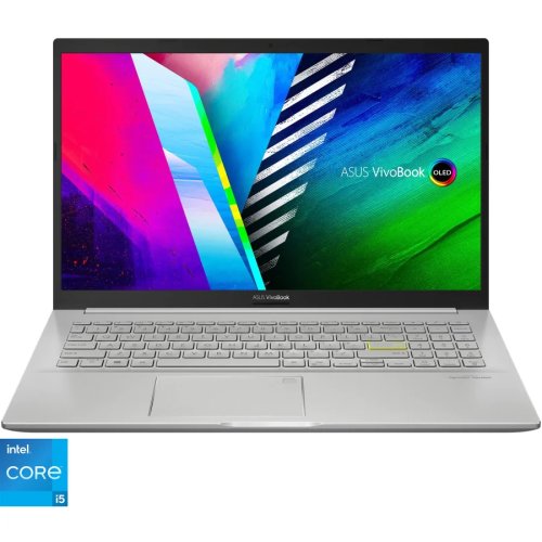 Laptop asus vivobook 15 k513ea cu procesor intel® core™ i5-1135g7, 15.6, full hd, 8gb, 512gb ssd, intel iris xᵉ graphics, no os, spangle silver