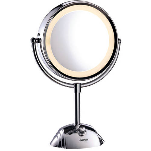 Oglinda cosmetica iluminata 8438e, led, 20.5 cm, 2 suprafete de oglinda, alb