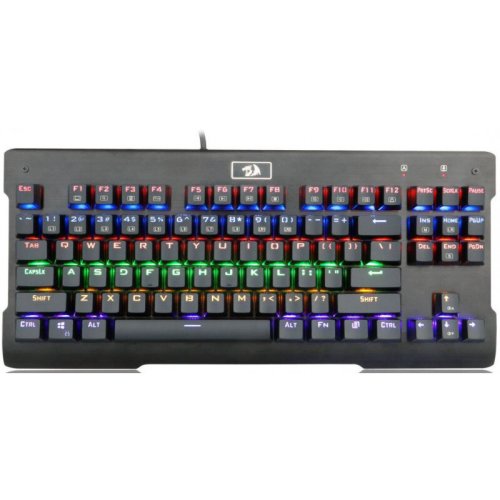 Tastatura gaming mecanica redragon visnu neagra iluminare rainbow