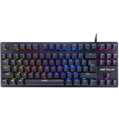 Tastatura gaming mecanica tkl serioux freya, iluminare rainbow, switch outemu blue, negru